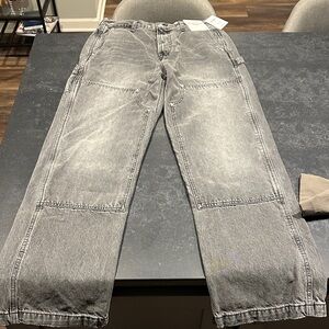 Abercrombie & Fitch Men's Washed Gray Relaxed Jeans